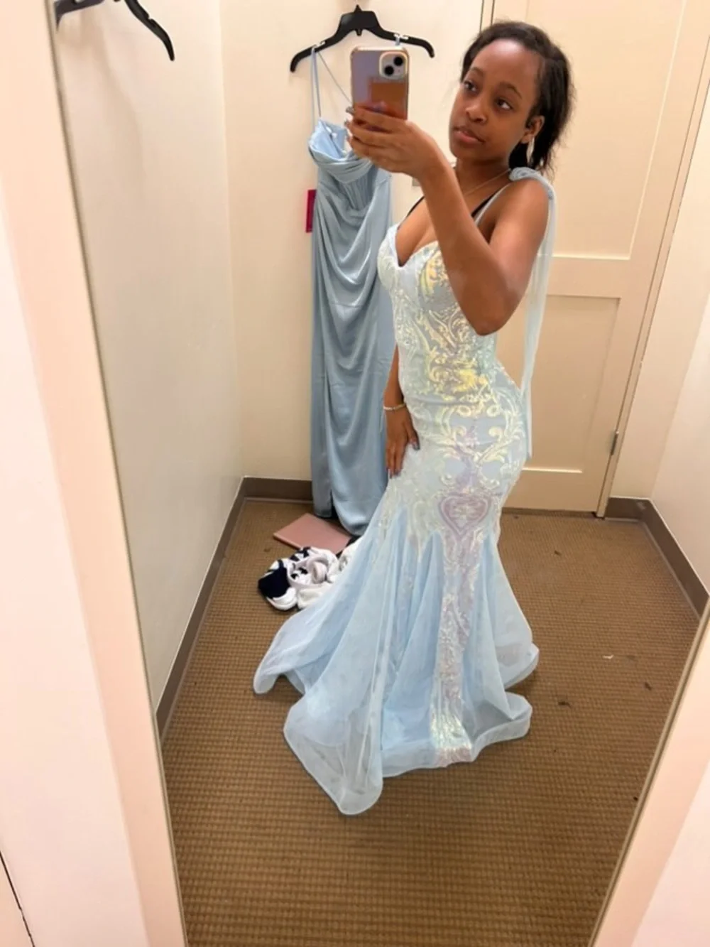 white dress sparkle Eden Midi Dress, in Sequin The Marienne Dress features lace-up oxfords Arabella by Grace + Color:Blue Floral